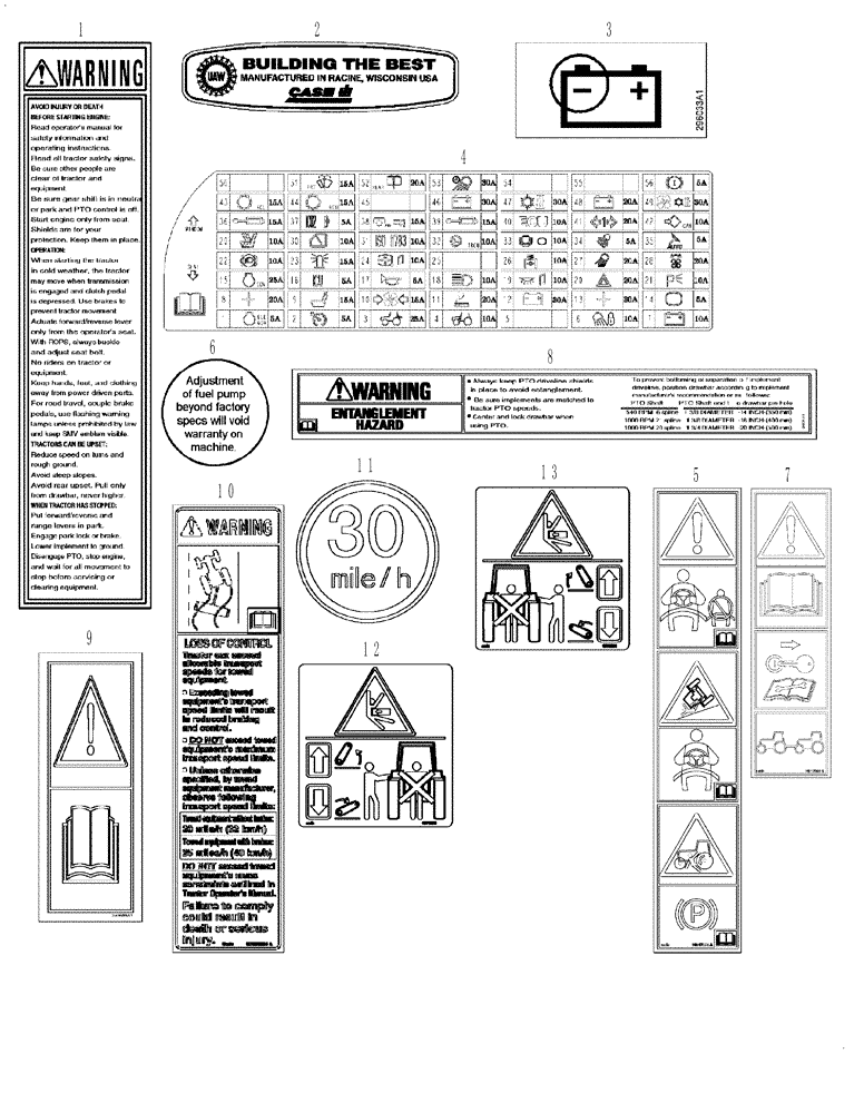 Схема запчастей Case IH MX215 - (09-70) - DECALS (09) - CHASSIS/ATTACHMENTS