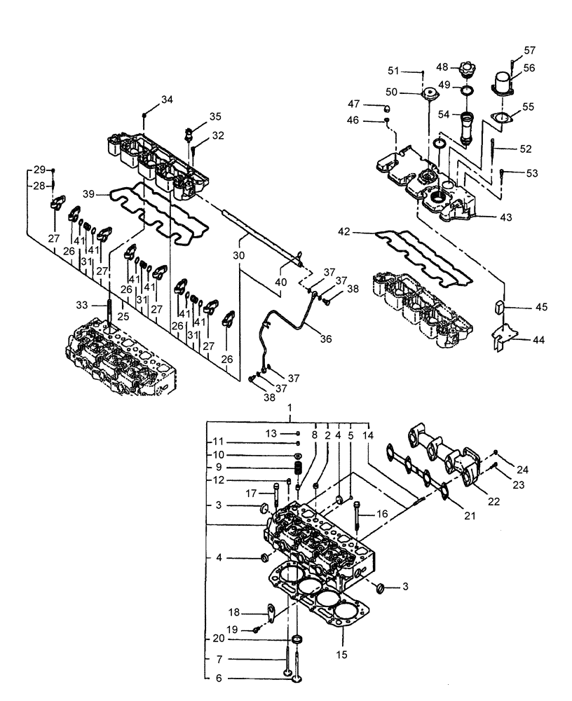 Схема запчастей Case IH DX48 - (01.03) - CYLINDER HEAD (01) - ENGINE