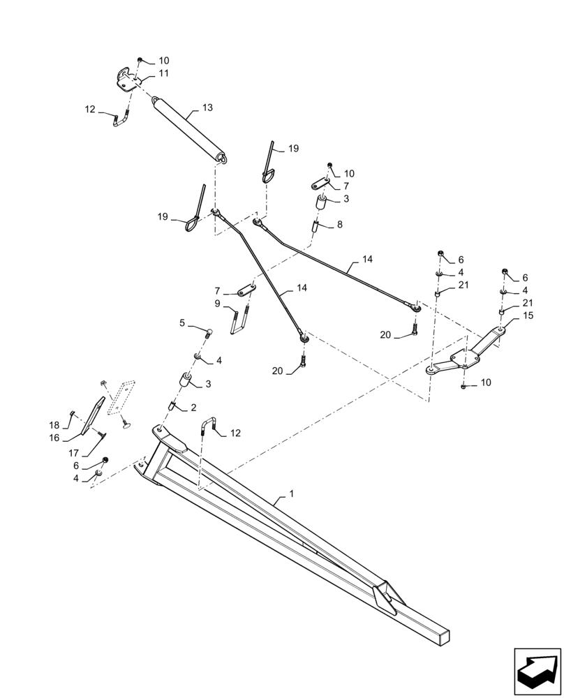 Схема запчастей Case IH 3330 - (39.100.05) - BOOM BREAKAWAY ASSEMBLY - 80 (39) - FRAMES AND BALLASTING