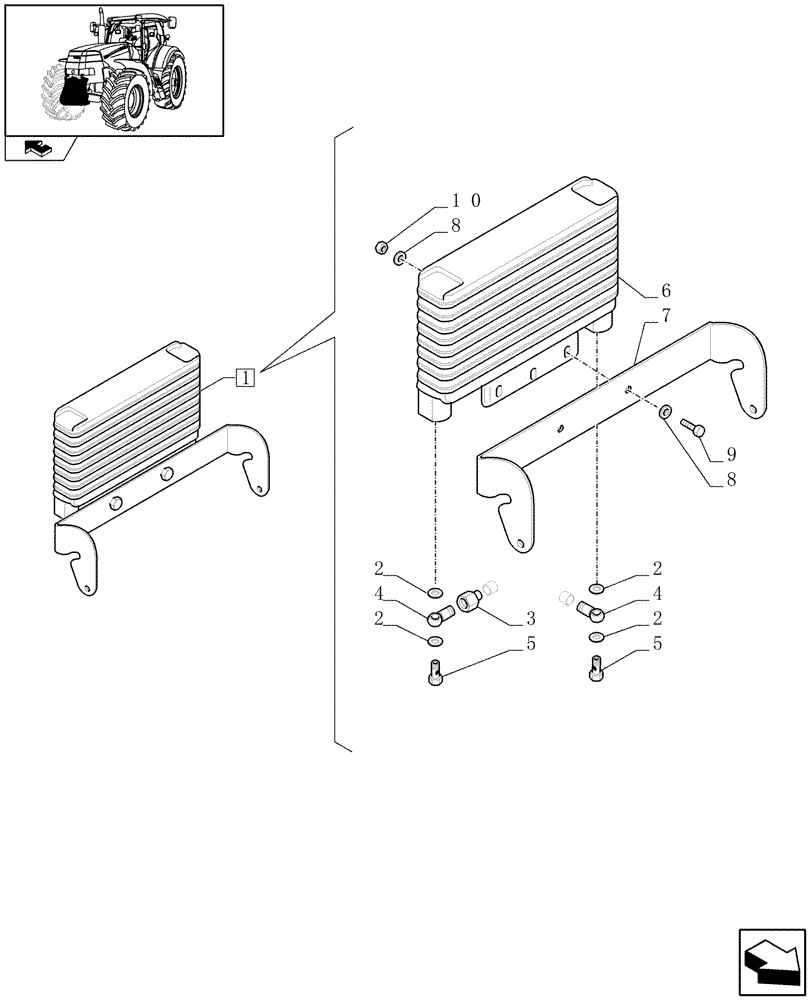 Схема запчастей Case IH PUMA 210 - (1.81.9/01H) - FRONT HPL - OIL COOLER - BREAKDOWN (07) - HYDRAULIC SYSTEM