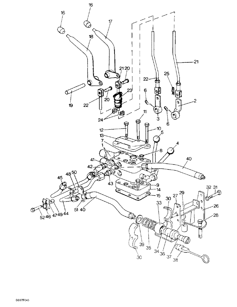 Схема запчастей Case IH 885 - (8-40) - TWIN LIVE TAKE OFF VALVE (08) - HYDRAULICS