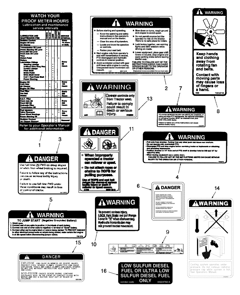 Схема запчастей Case IH FARMALL 45 - (08.14) - DECALS, WARNING (08) - SHEET METAL