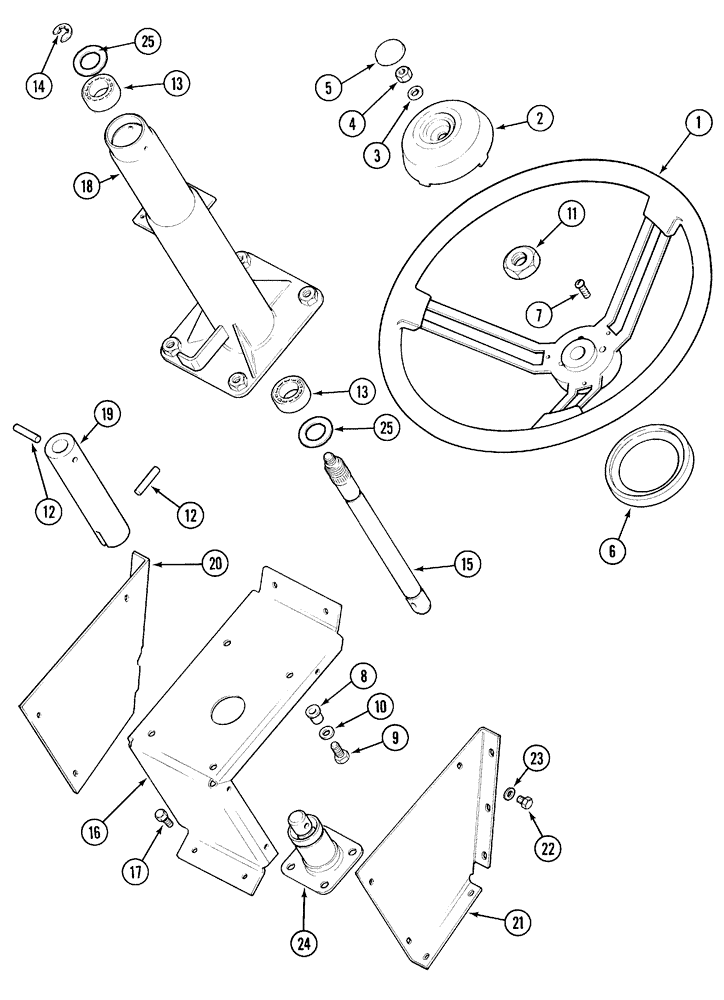 Схема запчастей Case IH 5130 - (5-008) - STEERING COLUMN AND WHEE, RIGID STEERING POST (05) - STEERING