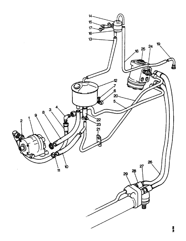 Схема запчастей Case IH 885 - (H26) - STEERING & FRONT AXLE, PIPES & FITTINGS-HYDROSTATIC POWER STEERING, 885 TRACTORS, OPTIONAL EQUIPMENT Steering & Front Axle