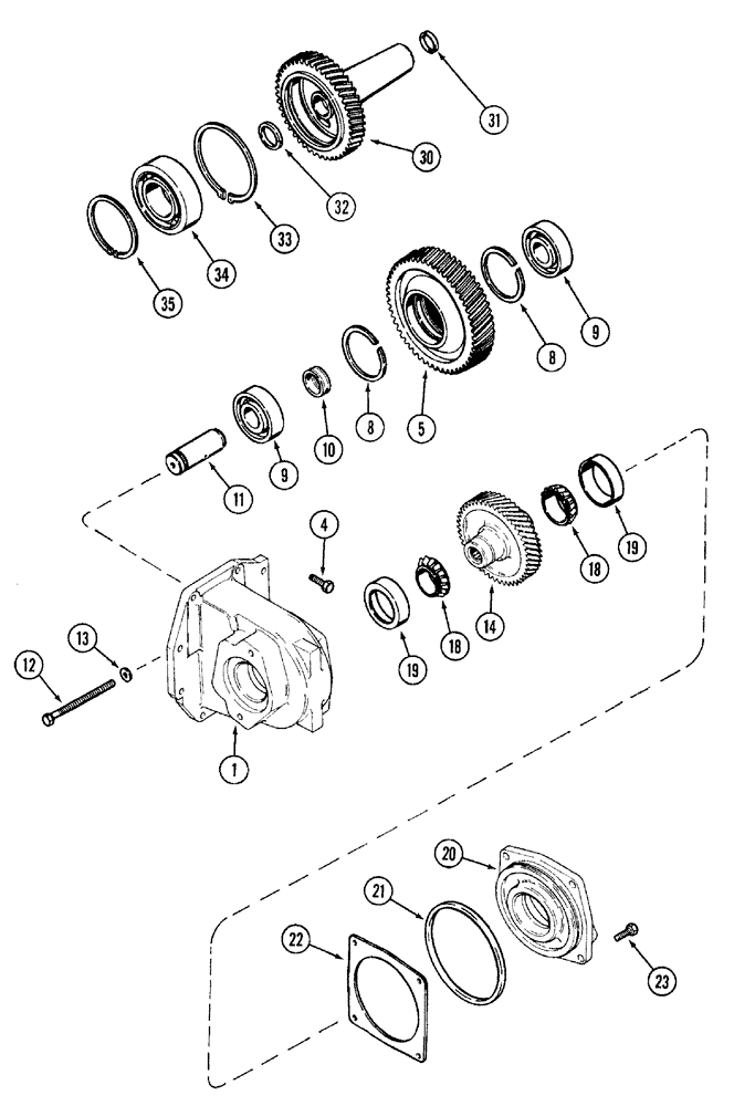 Схема запчастей Case IH 7220 - (6-076) - TRANSMISSION PUMP DRIVE (06) - POWER TRAIN