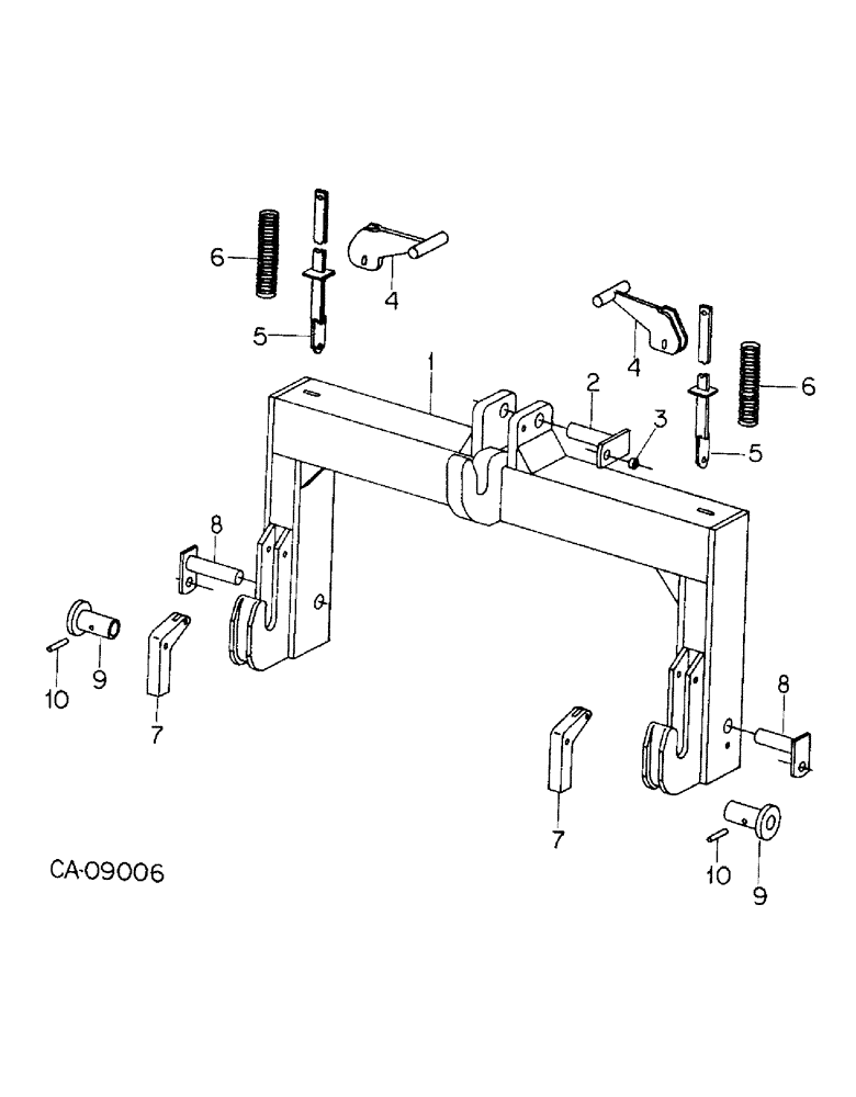 Схема запчастей Case IH 7288 - (09-10) - FRAME, CATEGORY II QUICK COUPLER (12) - FRAME