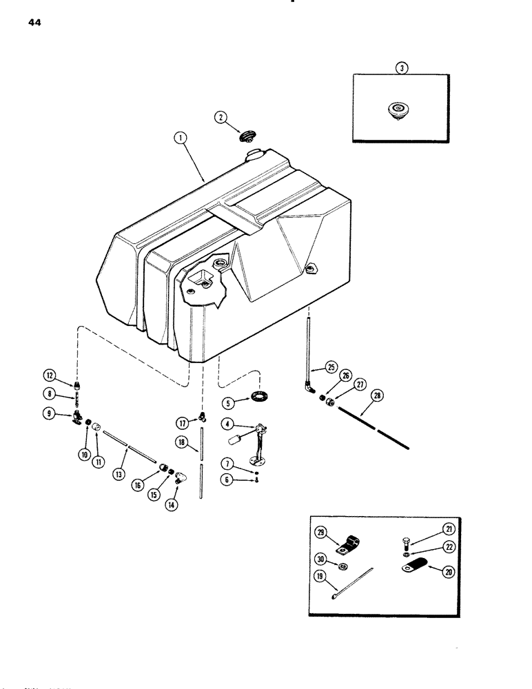 Схема запчастей Case IH 1090 - (044) - FUEL TANK AND LINES, (451B) DIESEL ENGINE (03) - FUEL SYSTEM