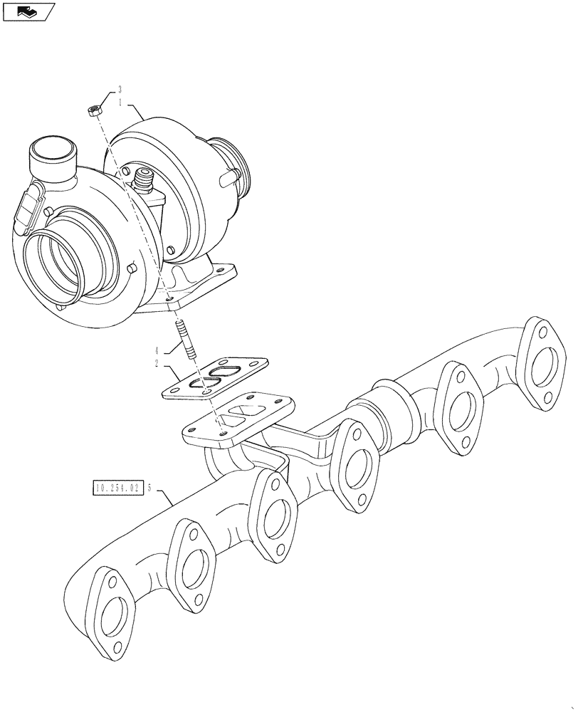 Схема запчастей Case IH 3230 - (10.250.02) - TURBOCHARGER (10) - ENGINE