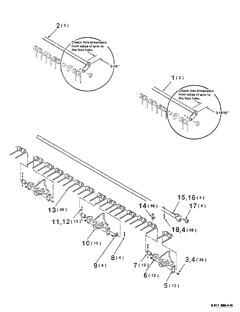 Схема запчастей Case IH 8330 - (4-08) - TINE ASSEMBLY, MODEL 8330 ONLY (09) - CHASSIS