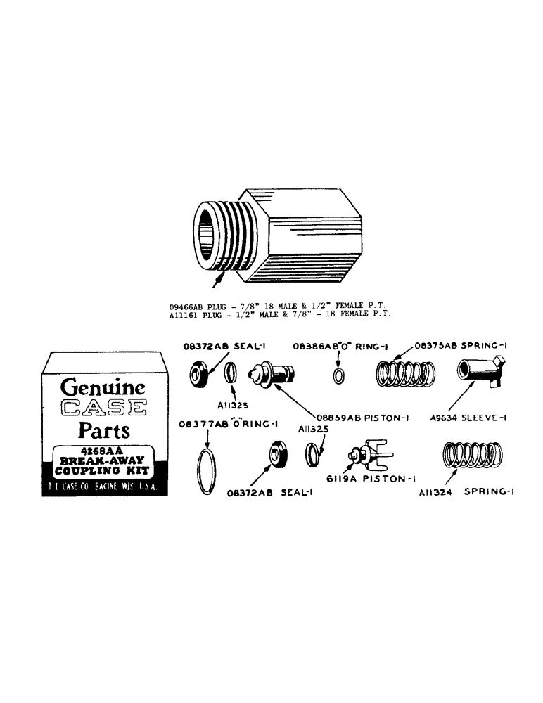 Схема запчастей Case IH 930 - (2-119[1]) - HYDRAULIC CONTROL UNIT, 4268AA SERVICE KIT FOR HYDRAULIC COUPLINGS (08) - HYDRAULICS