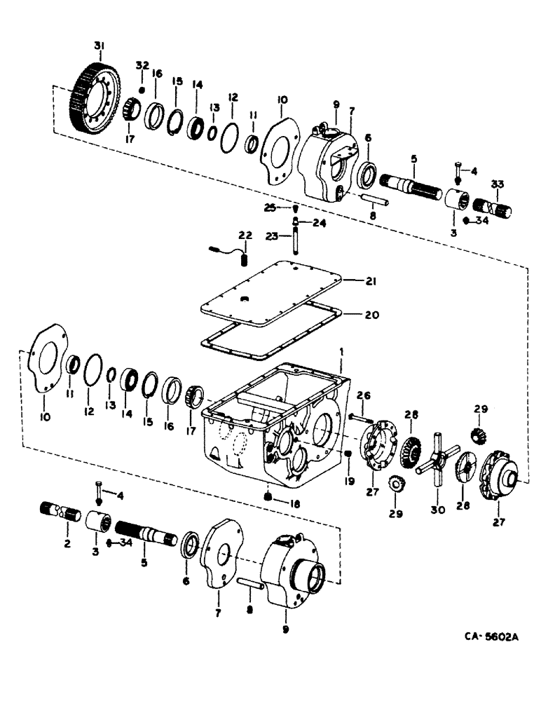 Схема запчастей Case IH 1480 - (07-01) - DRIVE TRAIN, TRANSMISSION, DIFFERENTIAL SHAFT AND GEARS Drive Train