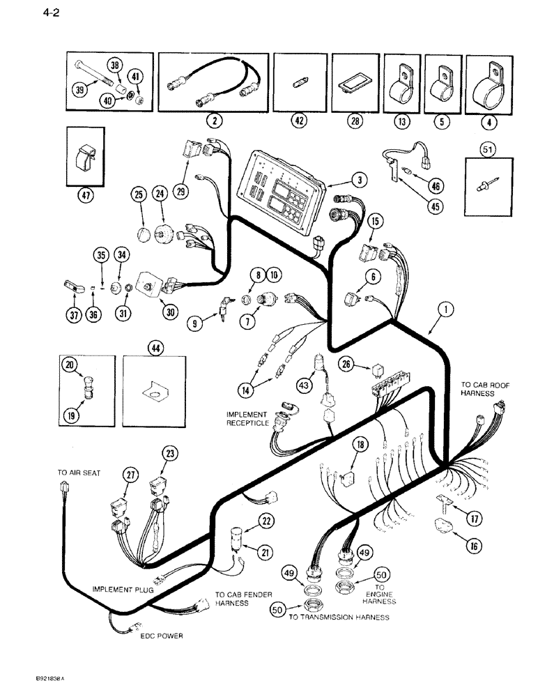 Схема запчастей Case IH 7120 - (4-02) - LOWER CAB HARNESS (04) - ELECTRICAL SYSTEMS