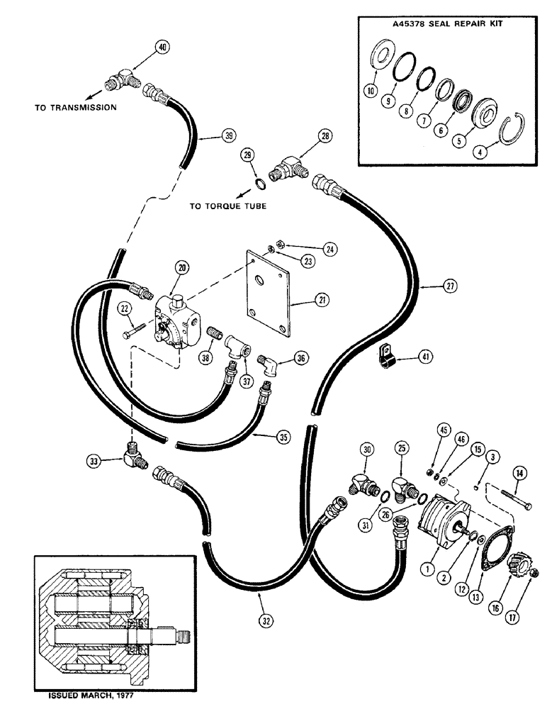 Схема запчастей Case IH 1570 - (212) - A67196 AUXILIARY HYDRAULIC PUMP KIT, 6 GPM (08) - HYDRAULICS