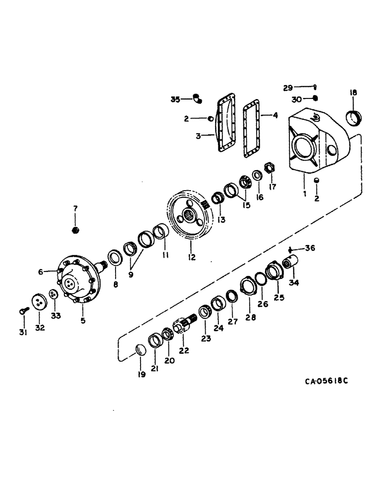 Схема запчастей Case IH 1480 - (07-07) - DRIVE TRAIN, FINAL DRIVE, WITH 2 PIECE DRIVE SHAFT Drive Train