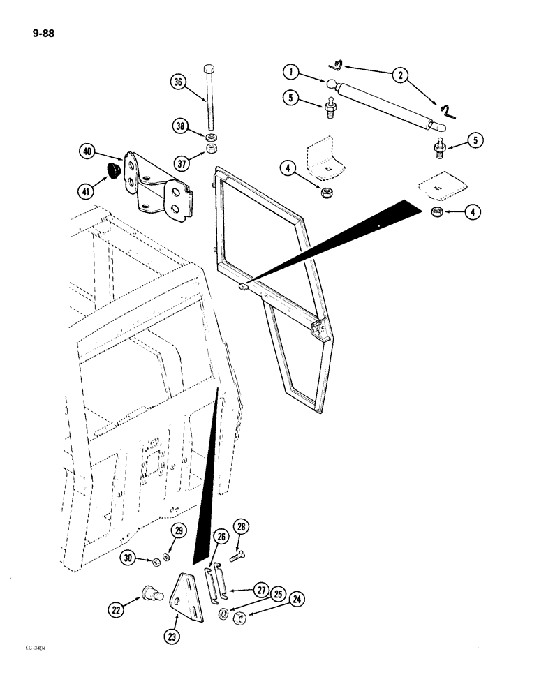 Схема запчастей Case IH 2096 - (9-088) - CAB DOOR, RETAINING PARTS (09) - CHASSIS/ATTACHMENTS