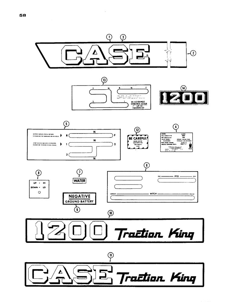 Схема запчастей Case IH 1200 - (058) - DECALS (09) - CHASSIS