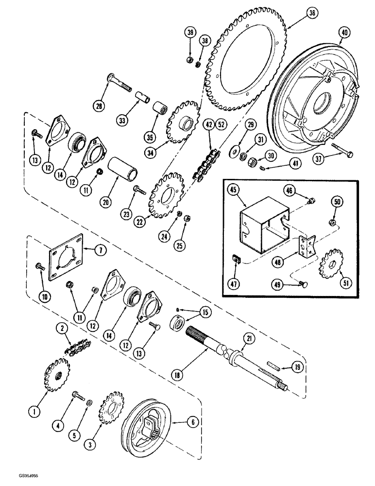 Схема запчастей Case IH 1682 - (9-056) - FEEDER DRIVE (09) - CHASSIS ATTACHMENTS