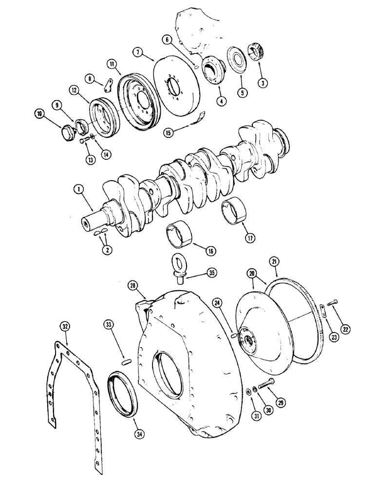 Схема запчастей Case IH 2870 - (048) - CRANKSHAFT, 674 CUBIC INCH DIESEL ENGINE (02) - ENGINE