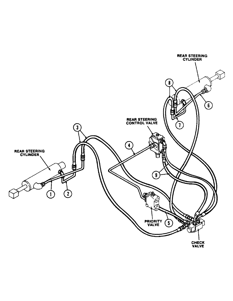 Схема запчастей Case IH 4490 - (1-018) - PICTORIAL INDEX, REAR STEERING HYDRAULICS (00) - PICTORIAL INDEX