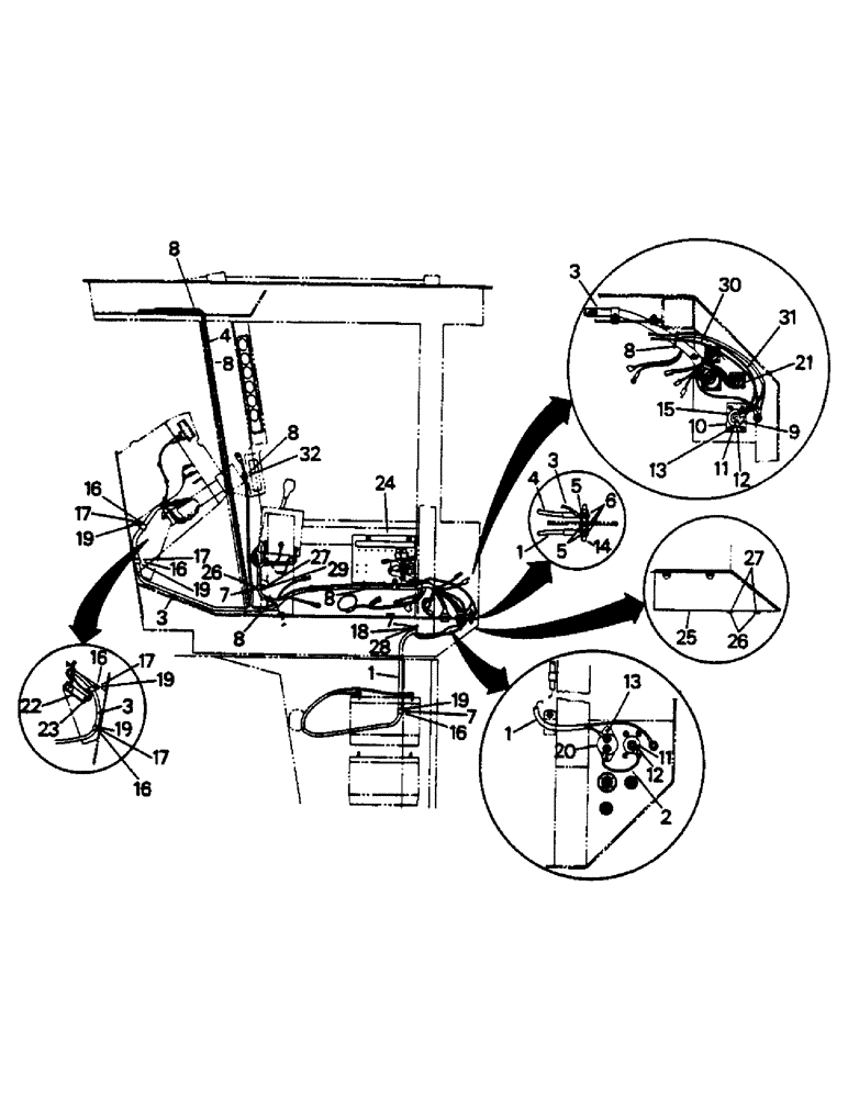 Схема запчастей Case IH 9130 - (02-06) - DELUXE CAB WIRING, WITH ROPS POST GAUGES (06) - ELECTRICAL