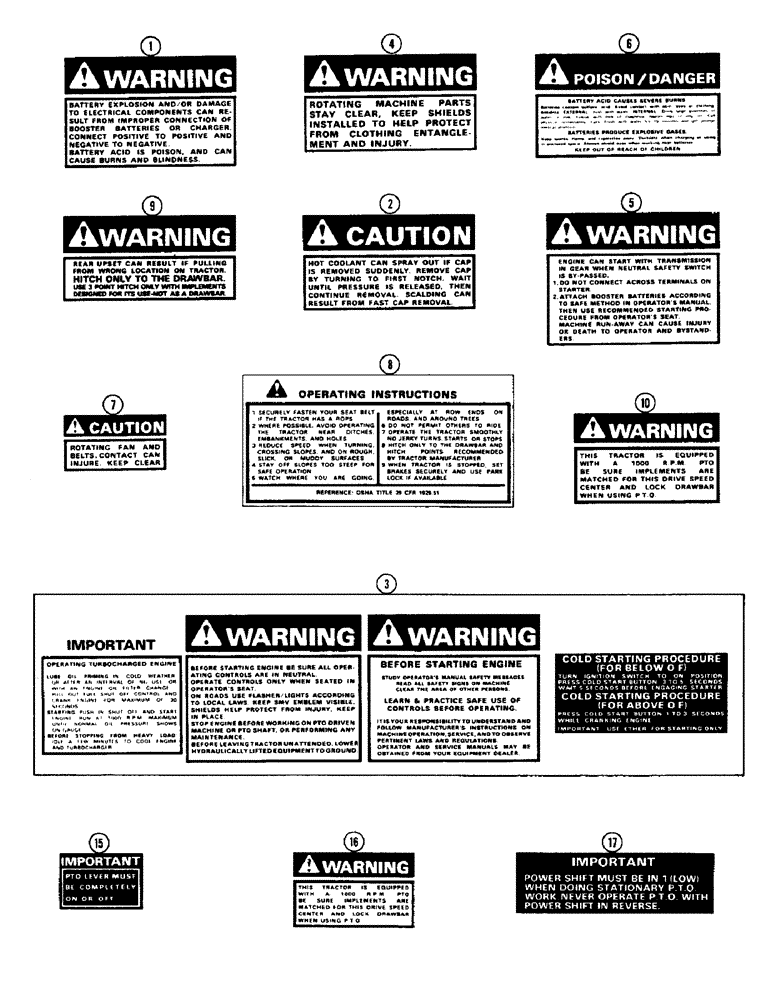 Схема запчастей Case IH 2870 - (364) - SAFETY DECAL KIT (09) - CHASSIS/ATTACHMENTS