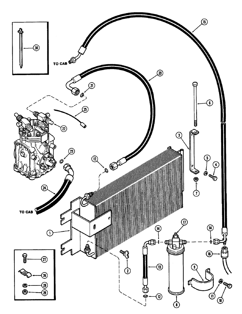 Схема запчастей Case IH 2590 - (9-416) - AIR CONDITIONING, CONDENSER AND RECEIVER-DRIER (09) - CHASSIS/ATTACHMENTS