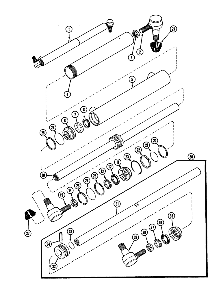 Схема запчастей Case IH 2290 - (5-182) - STEERING CYLINDER (05) - STEERING