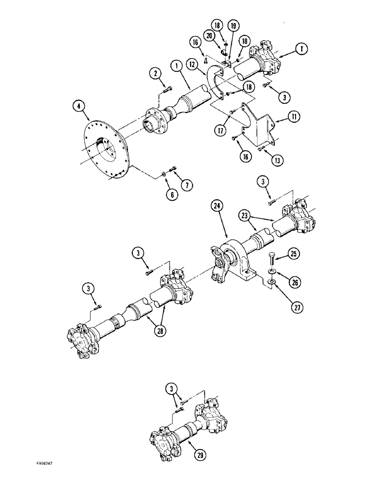 Схема запчастей Case IH 9310 - (6-048) - DRIVE SHAFT MOUNTING (06) - POWER TRAIN