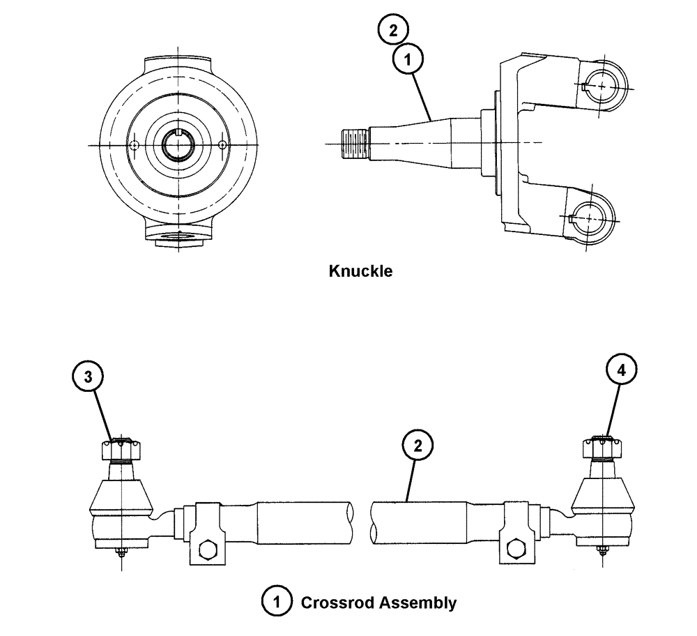 Схема запчастей Case IH 4375 - (04-003) - FRONT AXLE - KNUCKLES AND CROSSROD Frame & Suspension