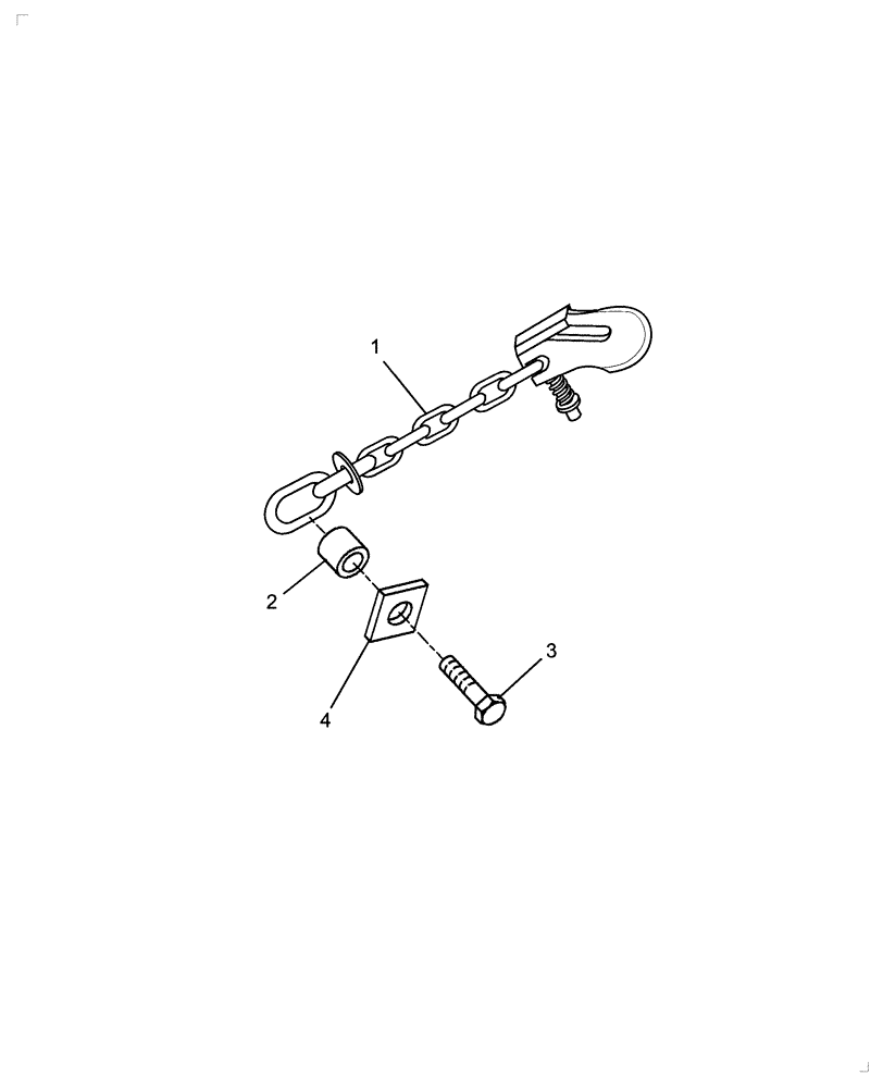 Схема запчастей Case IH SB551 - (39.110.02) - SAFETY CHAIN (39) - FRAMES AND BALLASTING