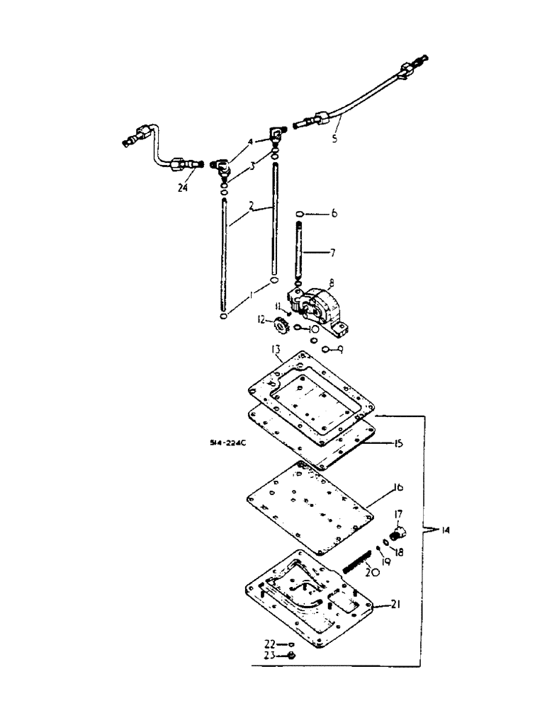 Схема запчастей Case IH 454 - (10-31) - HYDRAULIC PUMP AND CONNECTIONS (07) - HYDRAULICS