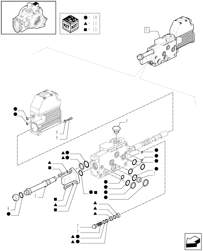 Схема запчастей Case IH PUMA 195 - (1.82.7/10 E) - VALVE CONTROL - BREAKDOWN (07) - HYDRAULIC SYSTEM