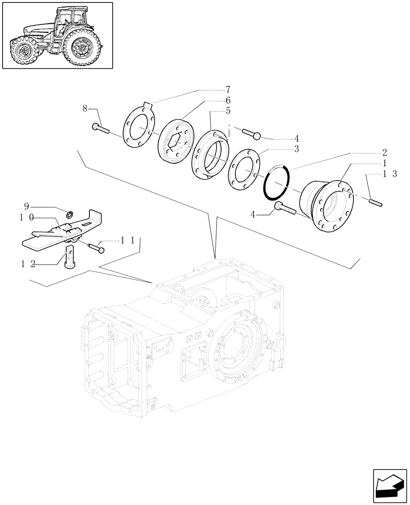 Схема запчастей Case IH MXU130 - (1.32.0) - TRANSMISSION, COVERS AND SUPPORTS (03) - TRANSMISSION