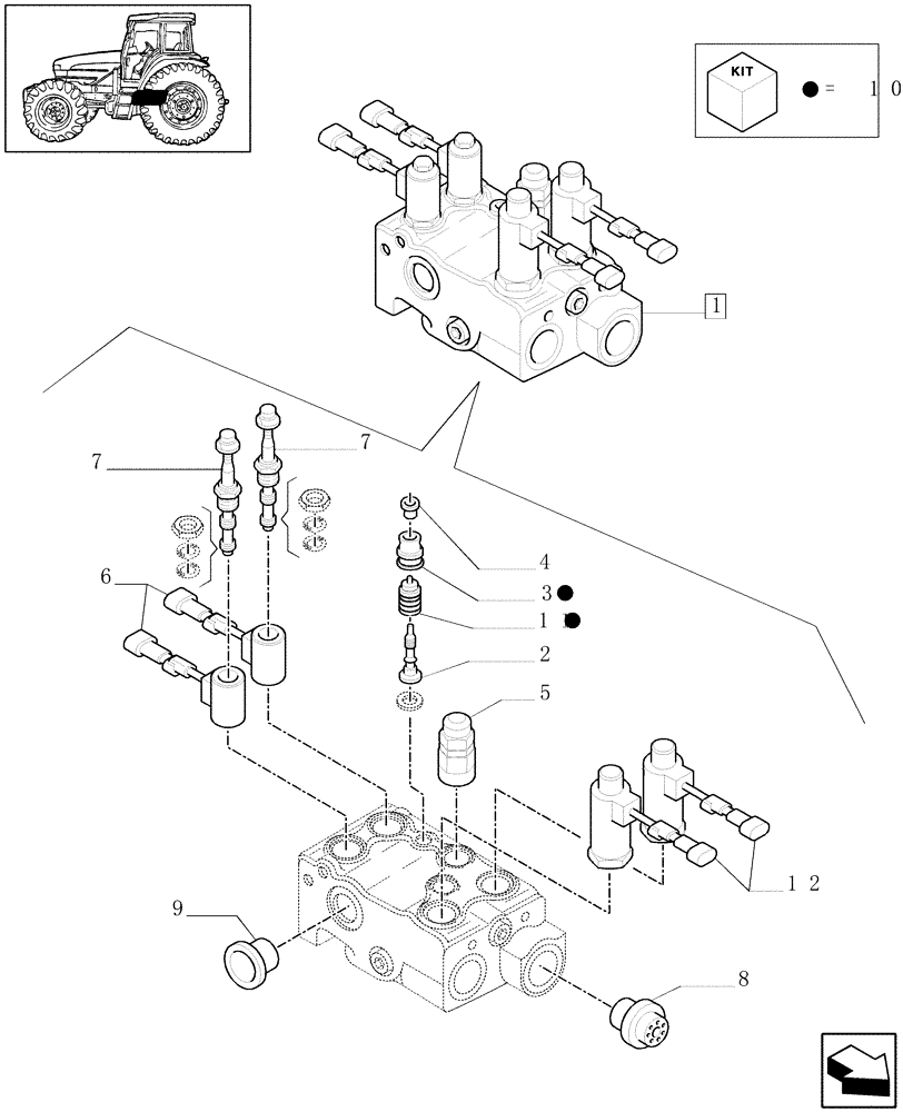 Схема запчастей Case IH MAXXUM 115 - (1.21.2/ A) - VALVE SUSPENSION CONTROL - PARTS (VAR.330414-330427) (03) - TRANSMISSION