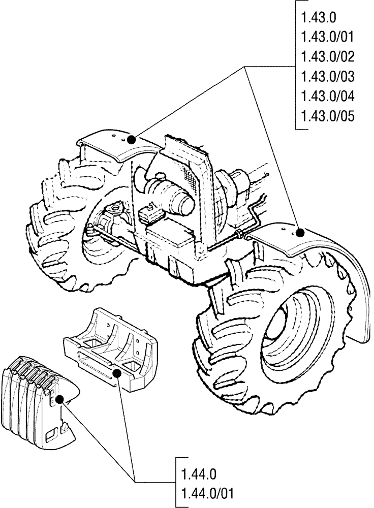 Схема запчастей Case IH JX90U - (SEC. 04[02]) - FRONT AXLE (00) - GENERAL