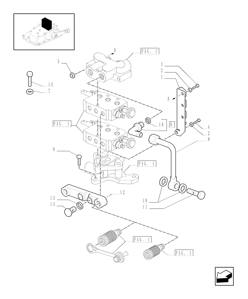 Схема запчастей Case IH JX1095C - (1.82.7/06[03]) - (VAR.108) 2 REAR REMOTE VALVES FOR MDC - PIPES - C5484 (07) - HYDRAULIC SYSTEM