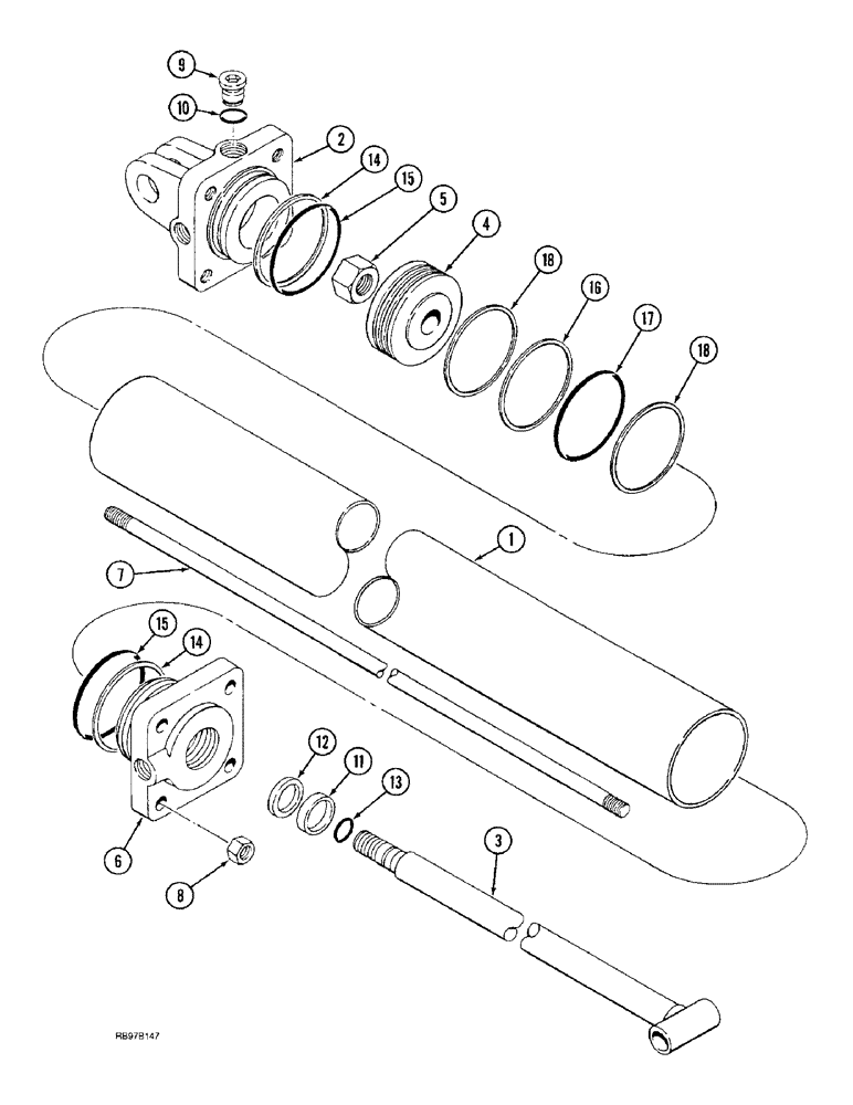 Схема запчастей Case IH 4300 - (8-056) - CYLINDER ASSEMBLY, 1954089C1 (08) - HYDRAULICS