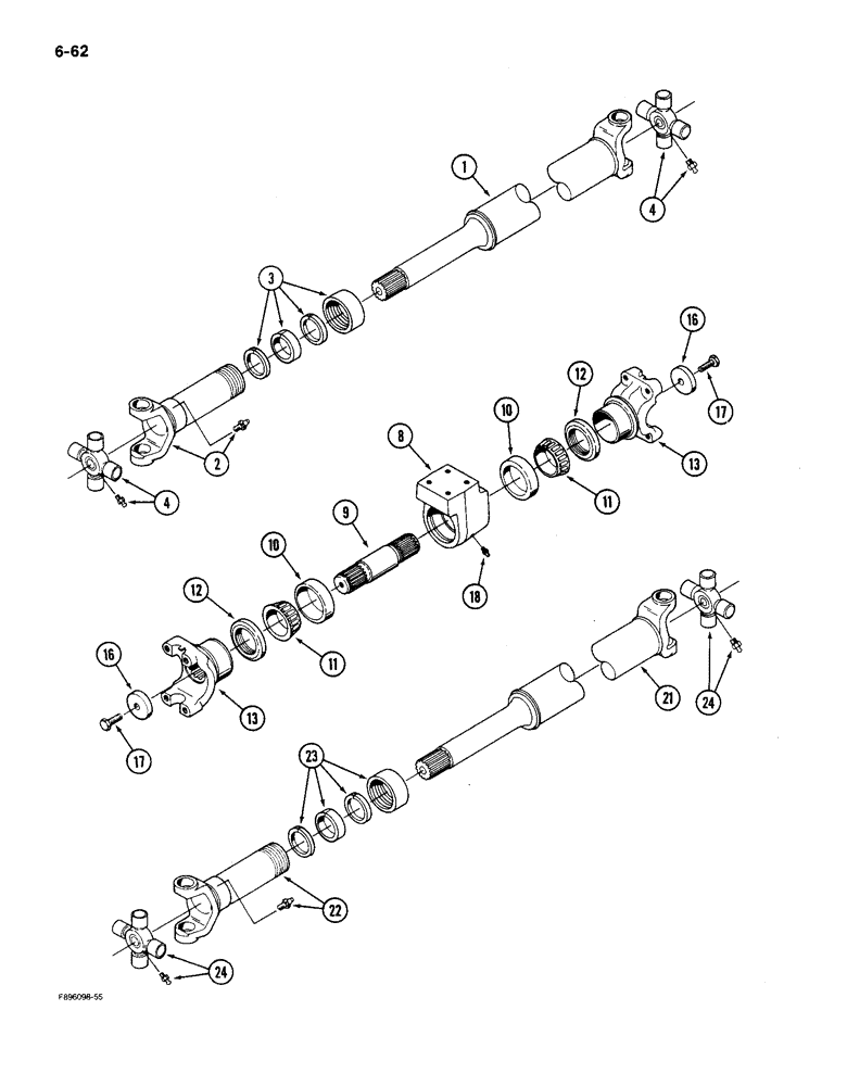 Схема запчастей Case IH 9150 - (6-062) - PTO DRIVE SHAFT ASSEMBLIES (06) - POWER TRAIN