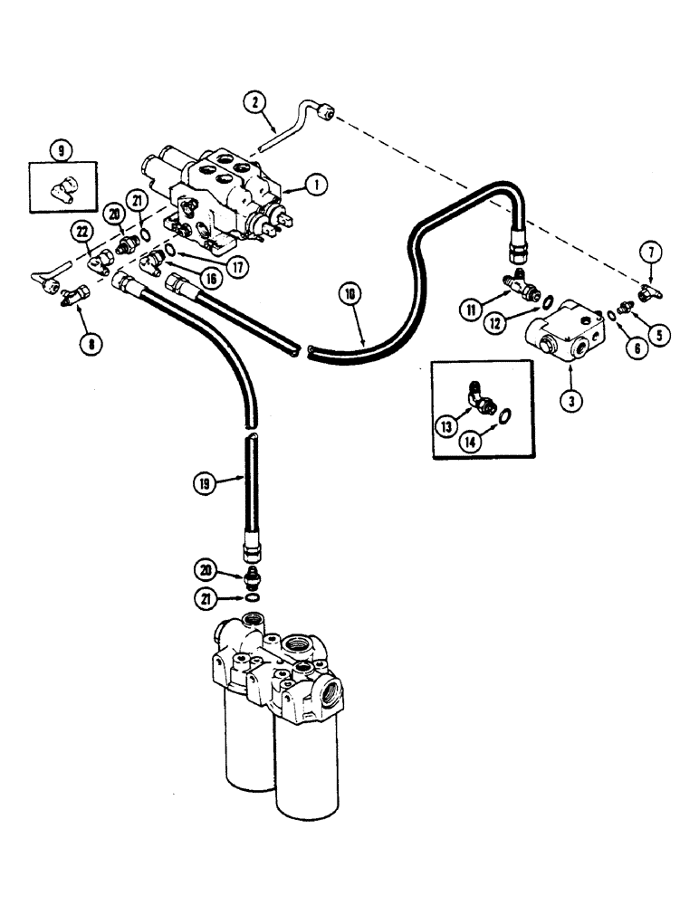 Схема запчастей Case IH 4690 - (8-278) - REMOTE HYDRAULIC SYSTEM, PRIOR TO P.I.N. 8860450 (08) - HYDRAULICS