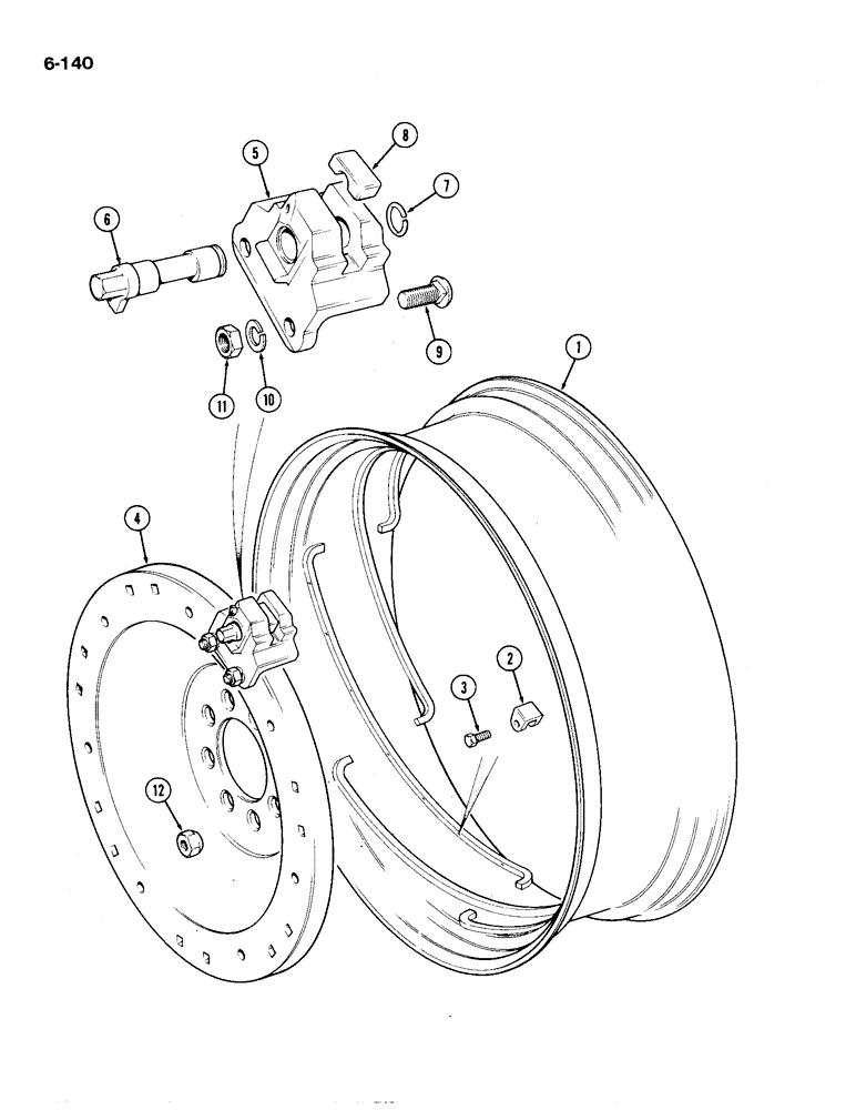 Схема запчастей Case IH 1194 - (6-140) - POWER ADJUSTED REAR WHEELS (06) - POWER TRAIN