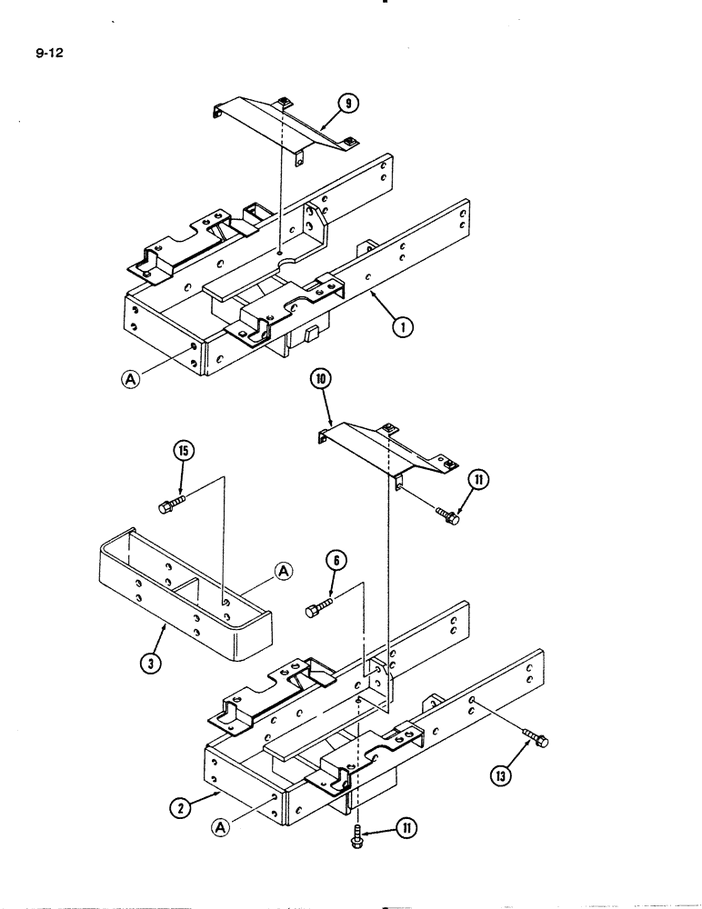 Схема запчастей Case IH 1140 - (9-12) - MAIN FRAME AND WEIGHT BRACKET (09) - CHASSIS/ATTACHMENTS