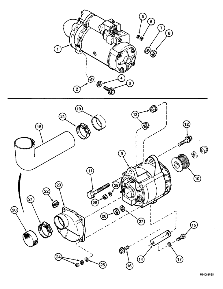 Схема запчастей Case IH 2188 - (4-56) - STARTER AND ALTERNATOR MOUNTING (06) - ELECTRICAL