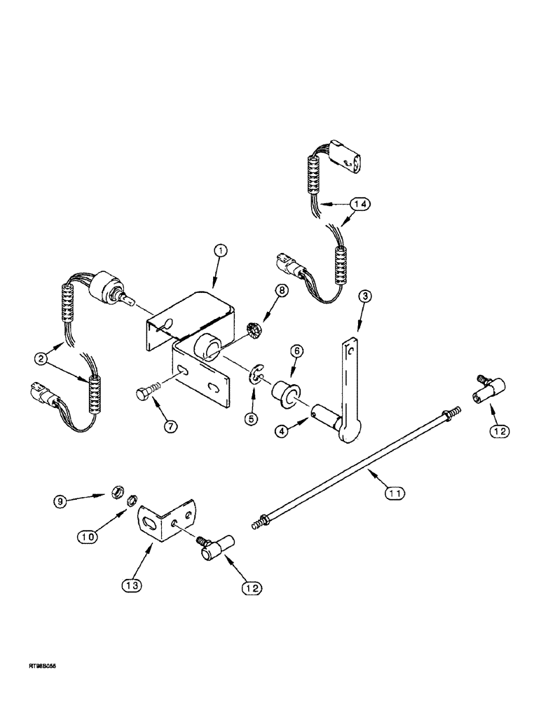 Схема запчастей Case IH 2388 - (04-51) - HEADER HEIGHT POTENTIOMETER AND MOUNTING, AFS (06) - ELECTRICAL