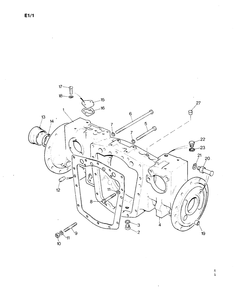 Схема запчастей Case IH 1190 - (E-01) - CASE AND COVERS FOR REAR AXLE (05) - REAR AXLE