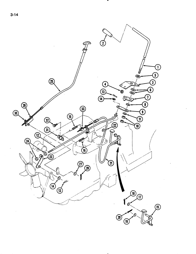 Схема запчастей Case IH 275 - (3-14) - THROTTLE CONTROLS, P.I.N CCJ0028423 AND AFTER (03) - FUEL SYSTEM