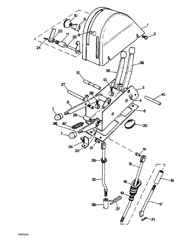 Схема запчастей Case IH 1210 - (8-16) - CONTROL LEVERS AND QUADRANT, 1210Q, 1212Q, 1210SK AND 1212SK TRACTORS FOR EUROPE ONLY (08) - HYDRAULICS