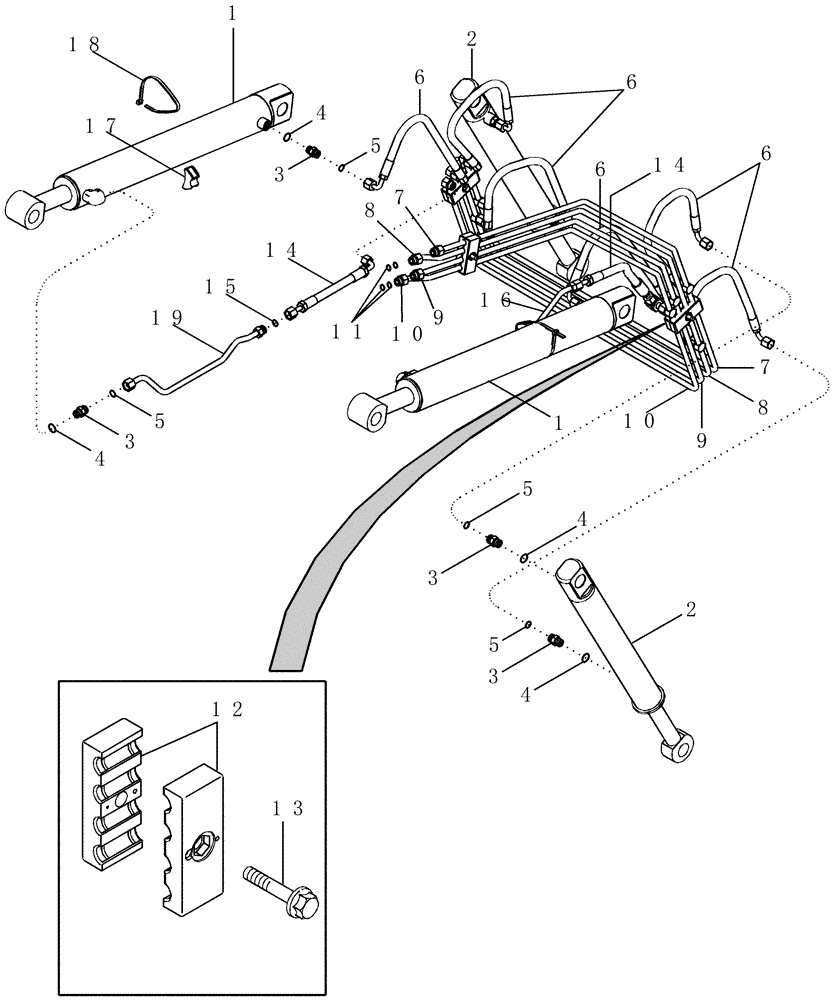 Схема запчастей Case IH LX252 - (08-01) - HYDRAULICS - LOADER FRAME - WITHOUT MECHANICAL SELF-LEVEL (08) - HYDRAULICS