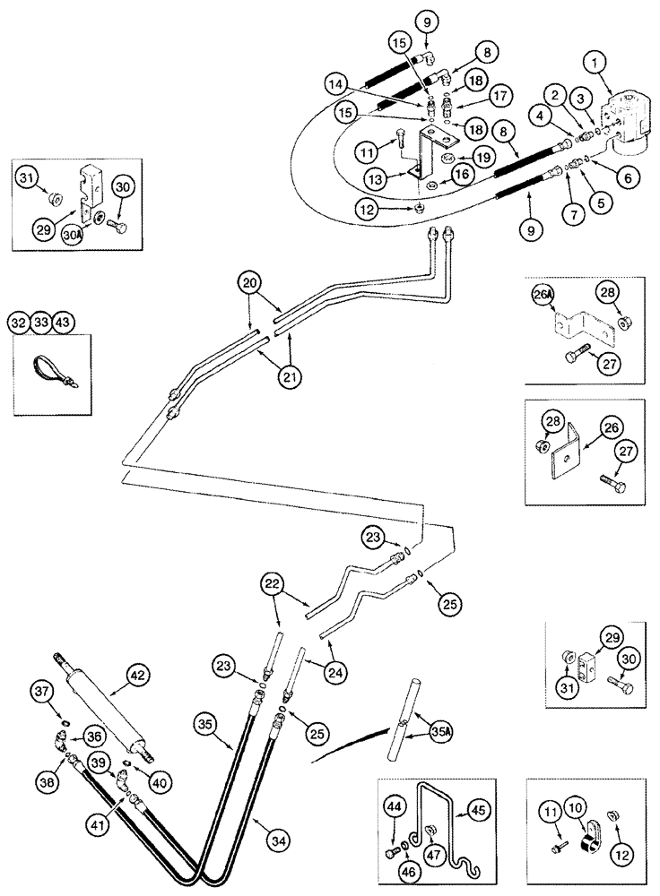 Схема запчастей Case IH 2388 - (05-03) - HYDRAULICS - STEERING PUMP TO CYLINDER (11) - TRACKS/STEERING