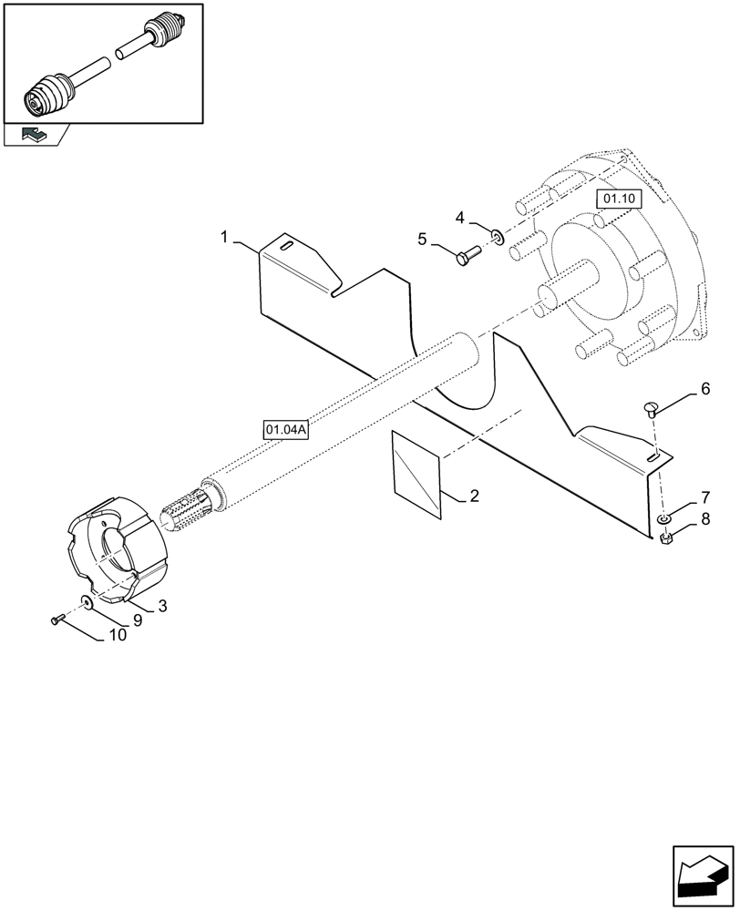 Схема запчастей Case IH LBX432S - (01.04[01]) - POWER TAKE-OFF, REAR (01) - POWER TAKE OFF