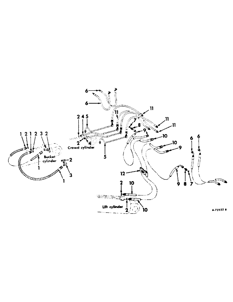 Схема запчастей Case IH 2400 - (10-48) - HYDRAULICS, BACKHOE TUBING AND HOSES (07) - HYDRAULICS